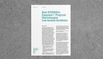 Issue Brief cover page printed on white paper, teal lettering reads "How NYSERDA's Empower+ Program Shortchanges Low-Income Residents", published January 2024. Pratt Center for Community Development logo is in the bottom left corner.