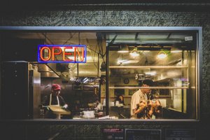 Worker in a restaurant in Chinatown